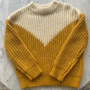 Petite Studio Jamie Knit Chunky Wool Sweater Gold/Crème XXSP